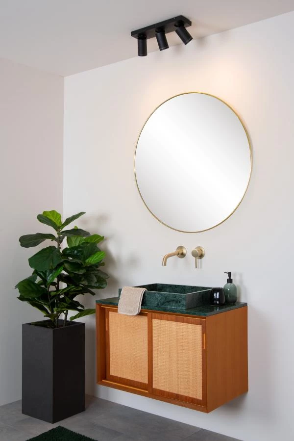 Lucide TAYLOR - Deckenstrahler Badezimmer - LED Dim to warm - GU10 - 3x5W 2200K/3000K - IP44 - Schwarz - Atmosphäre 4
